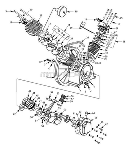 Hs050000av Pump Assembly Parts Diagram and Parts List for HS781000AJ  Campbell Hausfeld Compressor